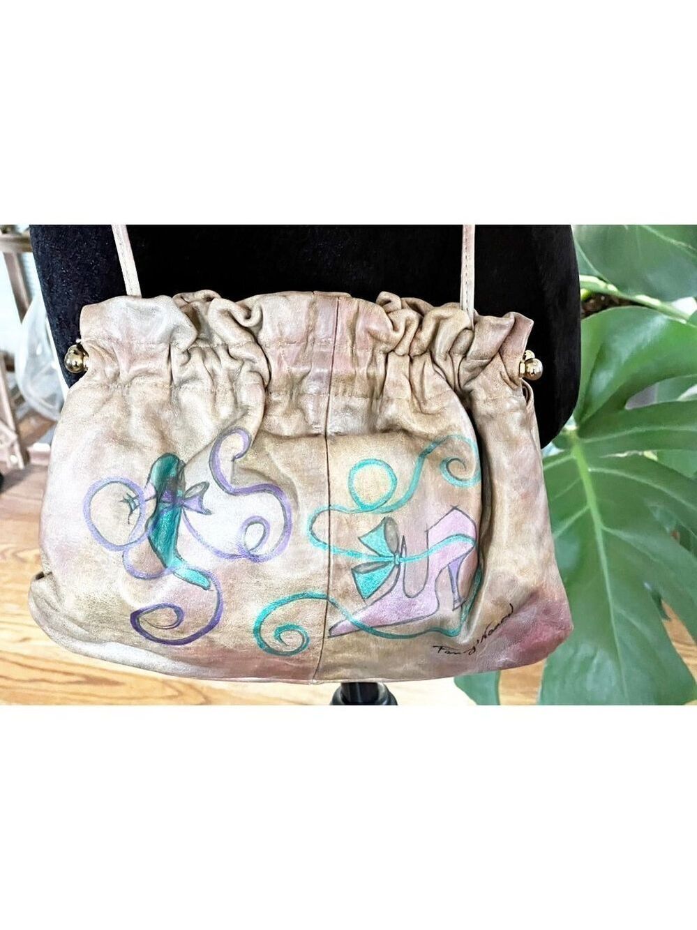 Vintage 80's Fancy Nancy Balletcore Leather Crossbody Boyton Bch, FL